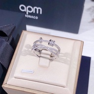 [Ready stock］2020 New classic APM three-layer ring S925 sterling silver gold-plated fashion