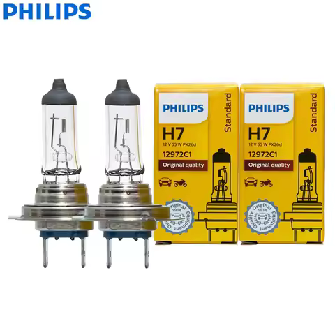 Philips 2PCS Vision H7 12V 55W PX26d Original Car Halogen Headlight 3200K Standard Auto Replace Genu