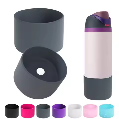 Water Bottle Boot Silicone Cup Protective Sleeve Cushion Anti-Slip Water Bottle Bottom Cover Bottom