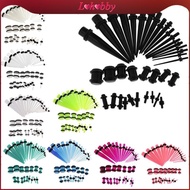 [Lohobby] 36 Pieces Gauges Kit Acrylic Plugs Tapers 14G-00G Ear Stretching Set Plugs and  Tunnel