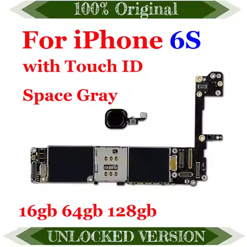 for iPhone 6S Motherboard with Space Grey White Silver Gold Touch ID For iPhone6S MBS Logic Board Wo