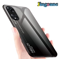 Jingsanc For OPPO A78 5G/OPPO A58 5G Phone Case Gradient 9H Tempered Glass Colorful Soft TPU Edge Ca