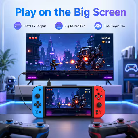 TV Output 19000+ Built-in Games Handheld Game Console 7 Inch HD Screen 4000mAh Battery 30+ Emulators