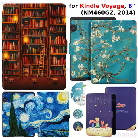 For Kindle Voyage Case 6'' 2014 PU Leather Cover Auto Wake/Sleep Protective Skin NM460GZ Ebook para 