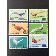 AL070 North Korea Pheasants stamps 6v vancelled