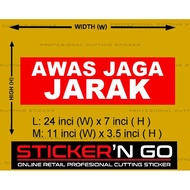 STICKER CUTTING CUSTOM KEDAI MAKAN PEJABAT COVID19 LORRY LORI AWAS JAGA JARAK DESIGN