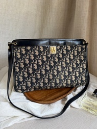 中古包Vintage Dior 海軍藍老花側揹包