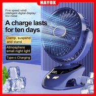 24000mAh Rechargeable Clip Fan with Led Display stand fan Mini Kipas kecil pocket Folding Fan portab