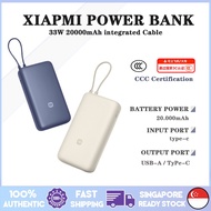 【CCC certification】 Xiaomi 20000mAh power bank 33W with cable two-way fast charging, lightweight and