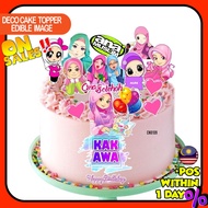 [CUSTOM NAME] Happy Birthday Cake Topper Ana Muslim Islamic Decoration Kek Printable Set Nama Party 