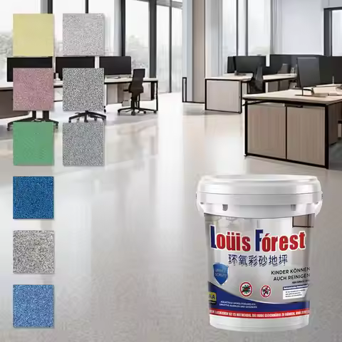 High-Gloss Marble Effect Epoxy Floor Coating, Louis Forest Epoxy Floor Paint, Garage Floor Paint, Fl