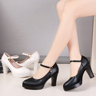 Pointed Toe High Heels Women Thick Heel Performance Catwalk Professional Shoes