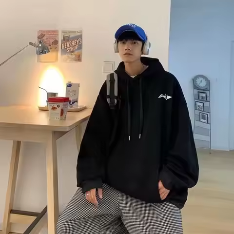 【M-8XL】Korean Fashionable Simple Casual Hoodie for Men Versatile Trend Loose Oversized Hoodie Jacket