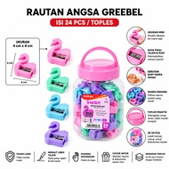 (24PCS) Greebel Pencil Sharpener 1 Jar 24 Pcs Greebel Chicken Swan Sharpener Swan Chicken Pencil Sha