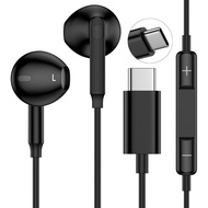 Fon Telinga Jenis C Fon Telinga Berwayar Fon Kepala Berwayar USB C untuk Samsung Galaxy A17/A16 5G/S