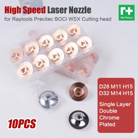Raytools Laser Cutting Nozzle Single Double Chrome Layer D28 D32 H15 Caliber 1.5/2.0/2.5/3.0mm For L