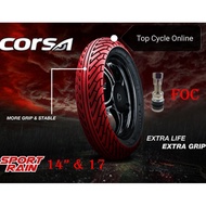 🏍️2022 Year Corsa Sport Rain 14" &amp; 17" 🆓 Tubeless Valve 70/90-17 80/90-17 90/80-17 100/80-17 110/70-17 Tayar Tyre