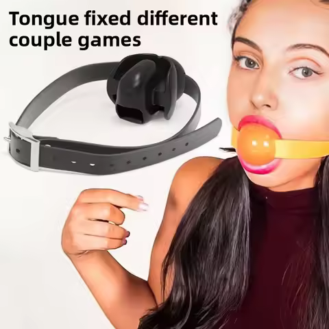 Premium Silicone Drool Gag: Tongue-Lock Erotic Design for Sensory Domination & Deep Desire Awakening