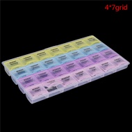 initiationdawn 28 Cell Pill Box Whole Month Medicine Organizer Week 7 Days Tablet Storage Case New