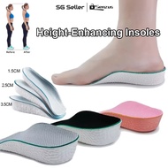 【SG SELLER】1 Pair Height Increase Pad Taller Arch Support Invisible Half Shoe Insole Men Women Soft 