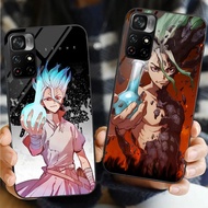 dr. stone Glass Phone Case For Xiaomi POCO F3 F4 F5 M3 M4 M5 M6 4G X3 X4 GT NFC X5 X6 PRO 5G