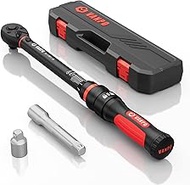 VANPO Torque Wrench 1/2-Inch Drive, 10-170.0ft.lb/13.60-230.5Nm,72 Tooth, TRP+ABS Plastic Handle, Cl