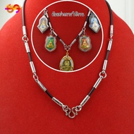 M17 Necklace Rubber Rope Hanging Amulet 4 Mm. Length 27 Inches Stainless Steel Joint Decoration Ther