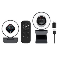 Angetube Zoomable Webcam with Remote, 60FPS 1080P Streaming Webcam with Ring Light and HD 1080P Auto