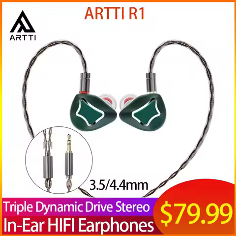 ARTTI R1 In-Ear HIFI Earphones IEMs 3DD Wired Earphone Triple Dynamic Driver Stereo Monitor Headphon