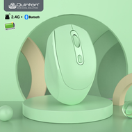 QUINTON Mouse Wireless 2.4G + bluetooth Recharge X5 color untuk laptop pc macbook smartphone dan tab