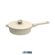 Informa Cooking Color 24 cm Set Zena Frying Pan - Cream Frypan Pan Cooking Teflon Fryer Kitchen Equi