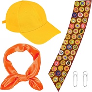 Scout Costume Set, Wilderness Explorer Costume Scout Accessories with Hat Sash Scarf for Adults Men 
