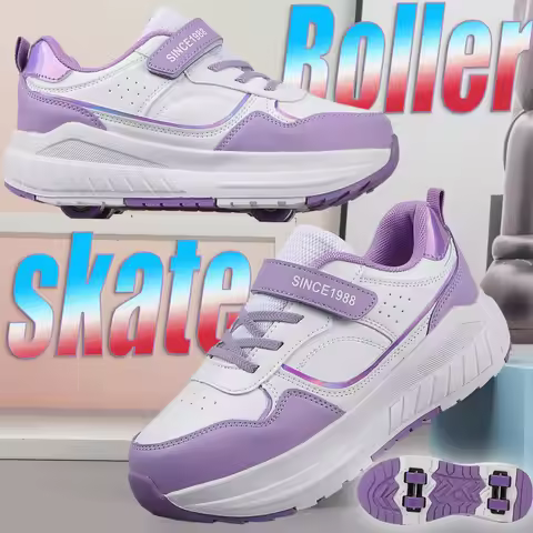 Fashion Deformation Roller Skates Shoes Double Row 4-Wheel Skates Roller Shoes with Wheels Sneakers 