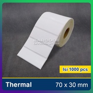 Thermal Label 70x30 mm Barcode Sticker Paper 70 x 30 mm Direct Thermal 1 Line contains 1000 pcs