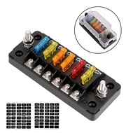 6 Way 12 Way Blade Fuse Holder Double Fuse 32V 75A Plastic Fuse Box for Car Marine Tricycle