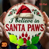 2D Printed 1pc 7.8x7.8 Inch "Relax And Enjoy, I Believe In Christmas" Clonclon Metal Sign, Suitable 