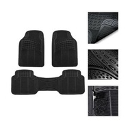 VAUTO Universal Rubber Car Mat, 2, 3 Rows, Black