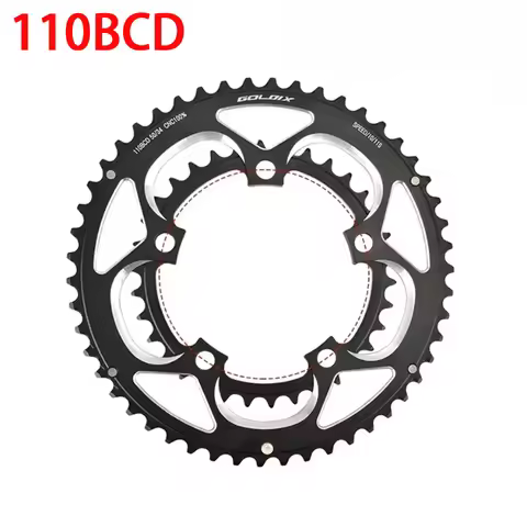 110bcd Double Chainring 50T/34T 8S 9S 10S 11 Speed Ultralight 5 Bolt Chainring 110 Bcd for Road Bike