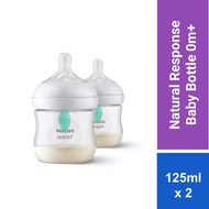 [New] Philips Avent Natural Response Baby Bottle with Airfree Vent 0m+ (4oz/125ml x 2 bottles) SCY67