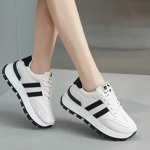 Sneakers Shoes Women 2024 Autumn New Vintage Versatile Casual Lightweight Thick Sole Dad's Shoes Pla