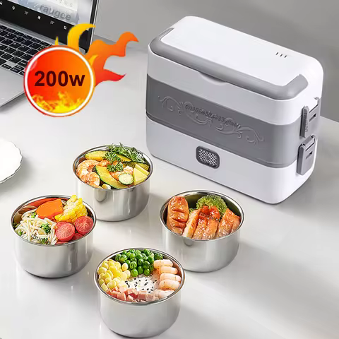 Electric Lunch Box Food Heater Portable Food Warmer for Work Car Adults Camping 1.2L 2.4L Stainless 