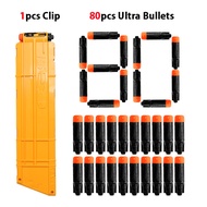[nchu] Soft Black Bullets For Nerf Ultra Refills Blaster Darts 15-Rounds Magazine Reloading Clip Air