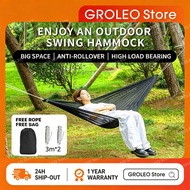 GROLEO Camping Hammock Outdoor Foldable Hammock Ice silk Hammock Travel Hammock with Storage Bag Ham