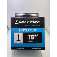 BICYCLE INNER TYRE 16 X 3.0 AV 35mm DELI TIRE