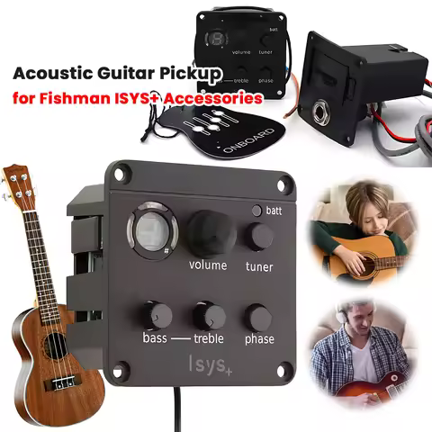 Piezo Pickup Onboard Preamp System Classic Acoustic Guitar EQ Tuner Piezo Pickup Onboard Preamps for