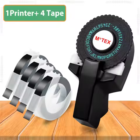 Motex E101 Portable 3D Embossing Label Printer Similar as B90 Dymo 12965 1610 Manual Label Maker DIY