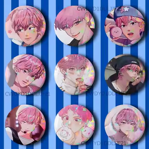 P-Plave Bamby Group Button Pins Tinplate Brooches Cartoon Creative Badge for Backpack Clothes Decor