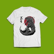 เสื้อยืดสีขาว พิมพ์ลายแนวญี่ปุ่น ก๊อตซิล่า Godzilla ก็อตซิล่า ใส่สบาย ใส่ได้ทั้งผู้ชาย ผู้หญิง Japan Style White T-shirt