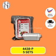4438-P ALUMINIUM FOIL TRAY WITH LID / BAKE CONTAINER - 5 PCS PER PACK