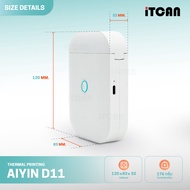 iTCAN เครื่องพิมพ์สติ๊กเกอร์ D11Pro เครื่องพิมพ์ความร้อนทำฉลากขนาดเล็ก เชื่อมต่อผ่าน Bluetooth